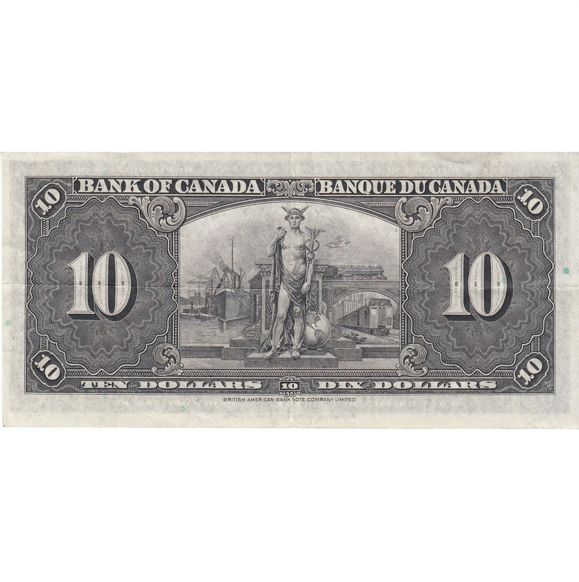 BC-24b 1937 Canada $10 Gordon-Towers, O/D, EF