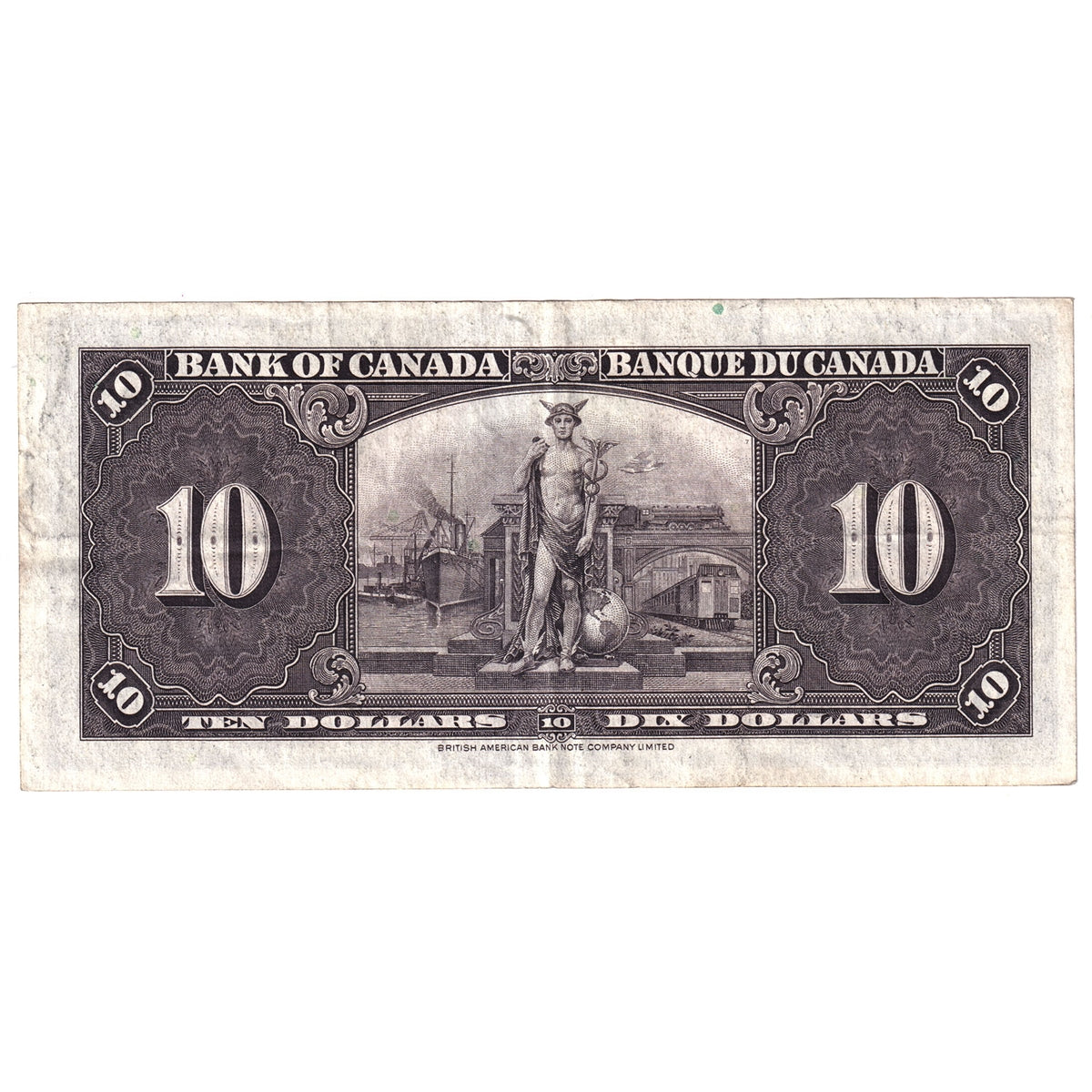BC-24b 1937 Canada $10 Gordon-Towers, Y/D, Extra Fine (EF40)