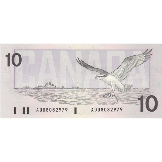 BC-57a 1989 Canada $10 Thiessen-Crow, ADD, AU-UNC