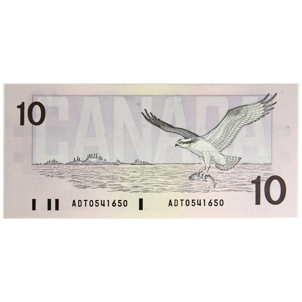BC-57a 1989 Canada $10 Thiessen-Crow, ADT, AU-UNC (AU55)