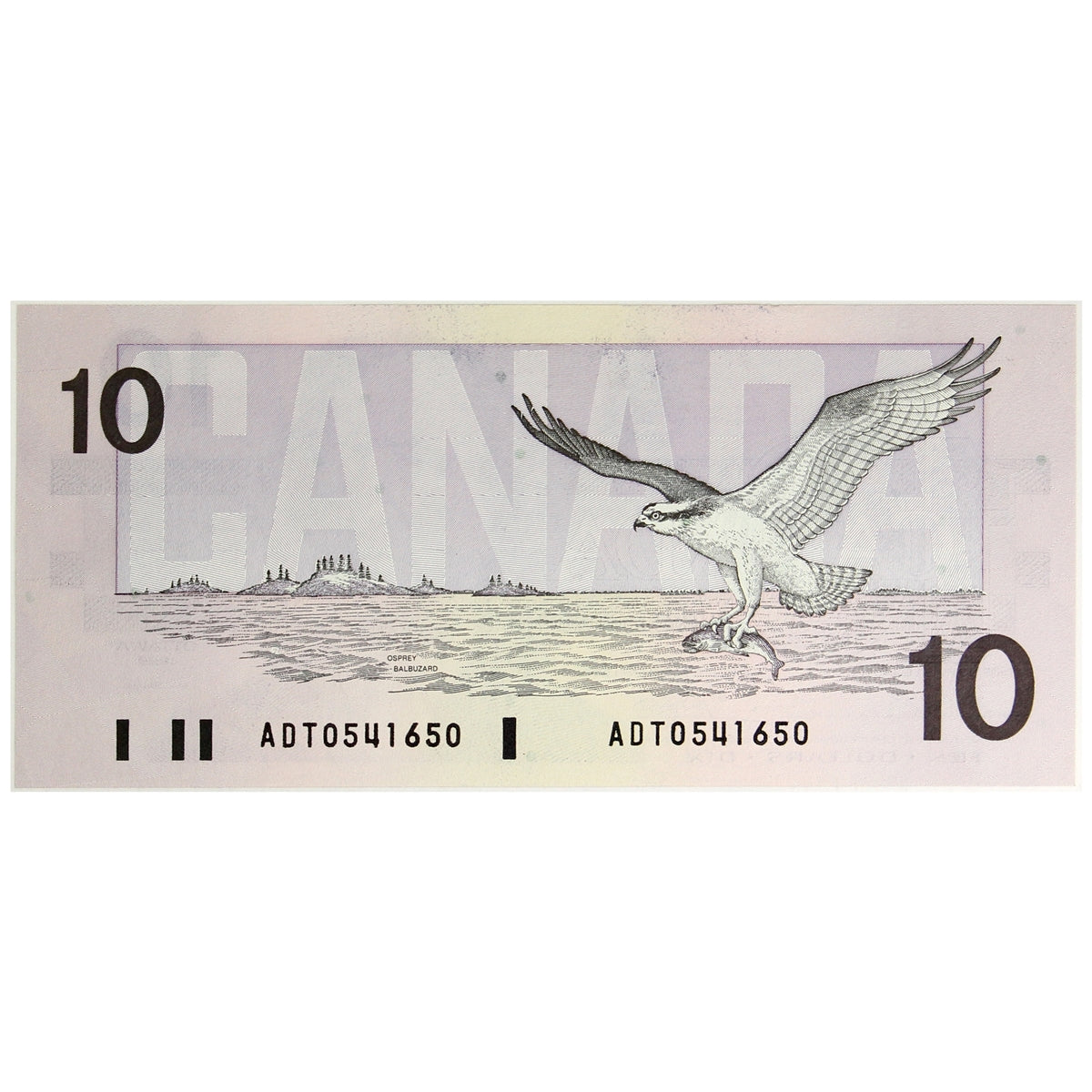 BC-57a 1989 Canada $10 Thiessen-Crow, ADT, AU-UNC (AU55)