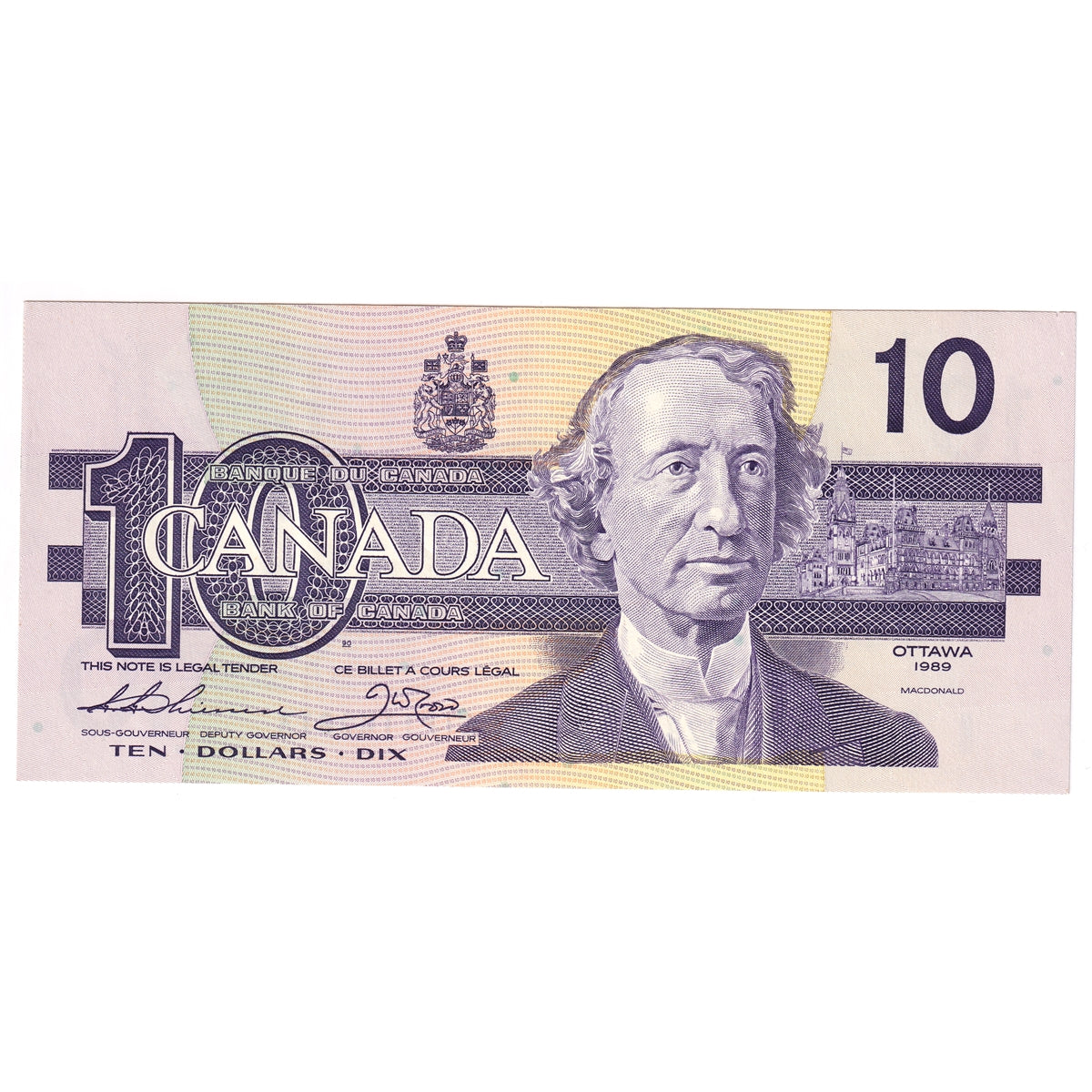 BC-57a 1989 Canada $10 Thiessen-Crow, ATP, Uncirculated (MS60)