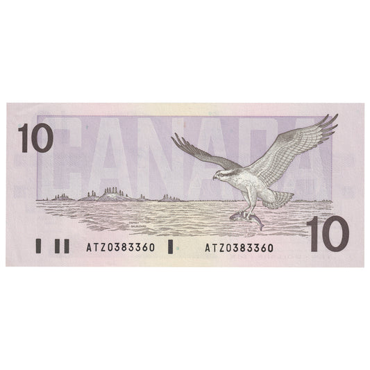 BC-57a 1989 Canada $10 Thiessen-Crow, ATZ, AU-UNC