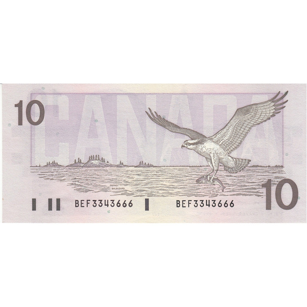 BC-57b 1989 Canada $10 Bonin-Thiessen, BEF, Uncirculated (MS60)