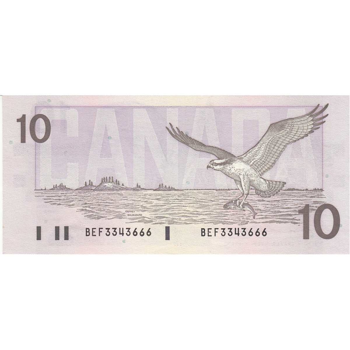 BC-57b 1989 Canada $10 Bonin-Thiessen, BEF, Uncirculated (MS60)