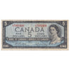 BC-39b 1954 Canada $5 Beattie-Rasminsky, L/S, F-VF (F15)