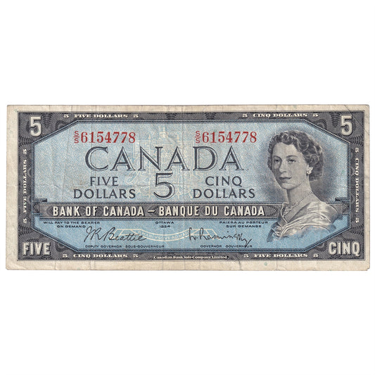 BC-39b 1954 Canada $5 Beattie-Rasminsky, S/S, F-VF