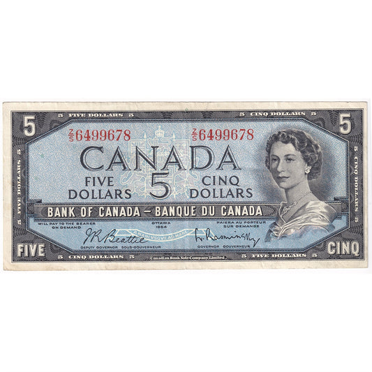 BC-39b 1954 Canada $5 Beattie-Rasminsky, Z/S, EF