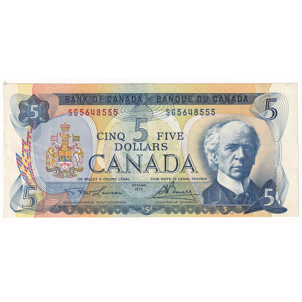 BC-48b 1972 Canada $5 Lawson-Bouey, SG, Extra Fine (EF40)