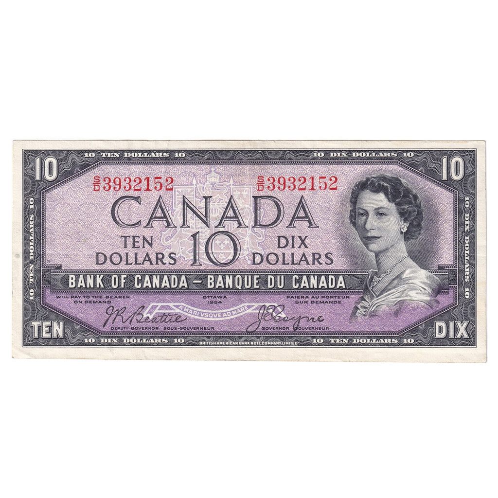 BC-40a 1954 Canada $10 Beattie-Coyne, S/D, VF-EF (VF30)