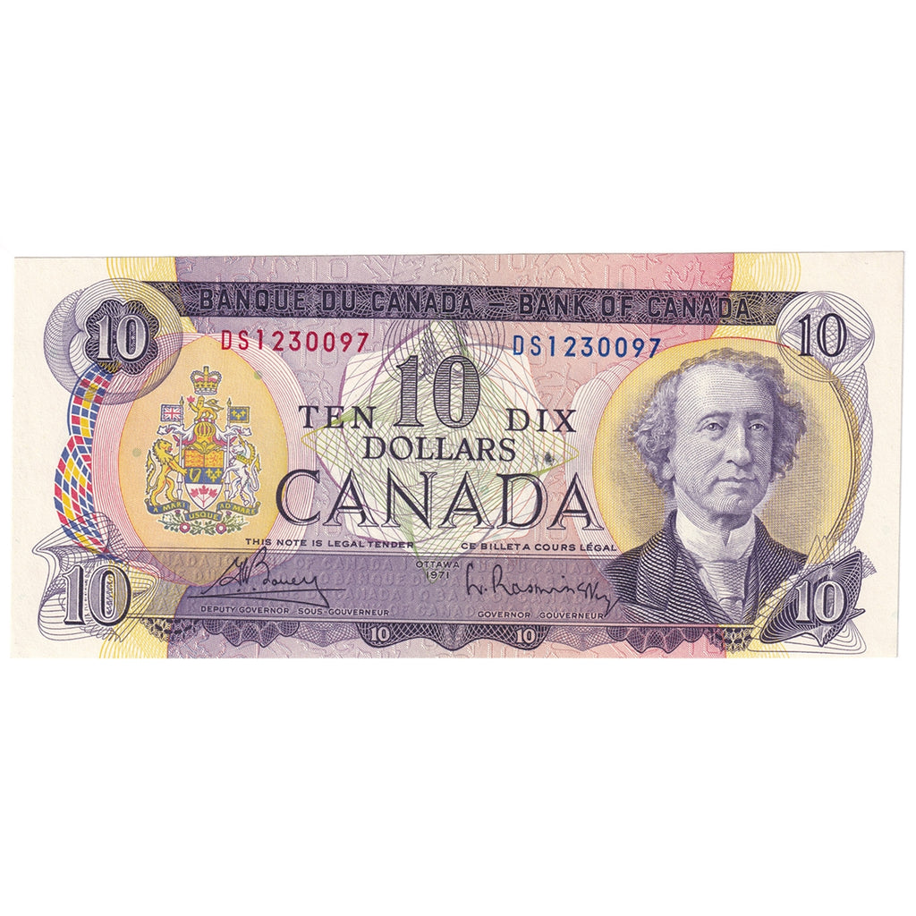 BC-49b 1971 Canada $10 Beattie-Rasminsky, DS, Choice Uncirculated (CUNC63)