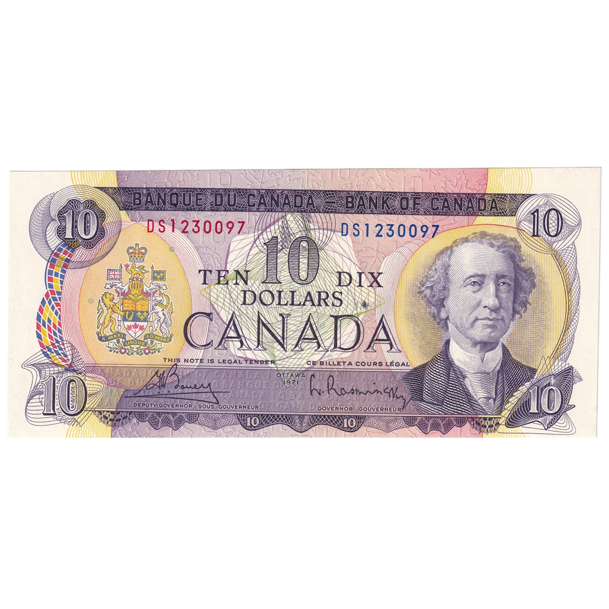 BC-49b 1971 Canada $10 Beattie-Rasminsky, DS, Choice Uncirculated (CUNC63)