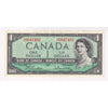 BC-37b 1954 Canada $1 Beattie-Rasminsky, U/O, EF-AU (EF45)