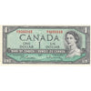 BC-37b-i 1954 Canada $1 Beattie-Rasminsky, B/F, AU