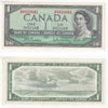BC-37b-i 1954 Canada $1 Beattie-Rasminsky, E/P, AU-UNC (AU55)