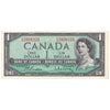 BC-37b-i 1954 Canada $1 Beattie-Rasminsky, T/Z, Almost Uncirculated (AU50)