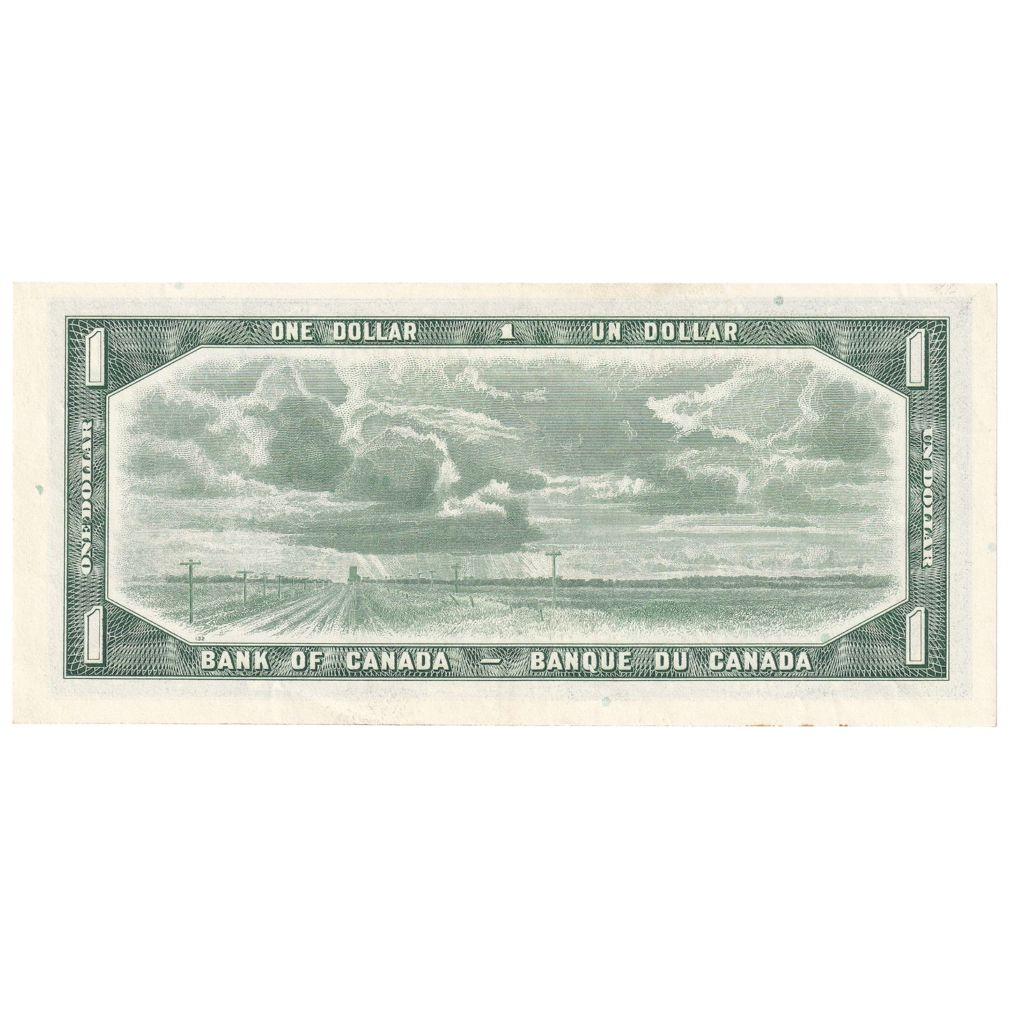 BC-37b-i 1954 Canada $1 Beattie-Rasminsky, T/Z, Almost Uncirculated (AU50)