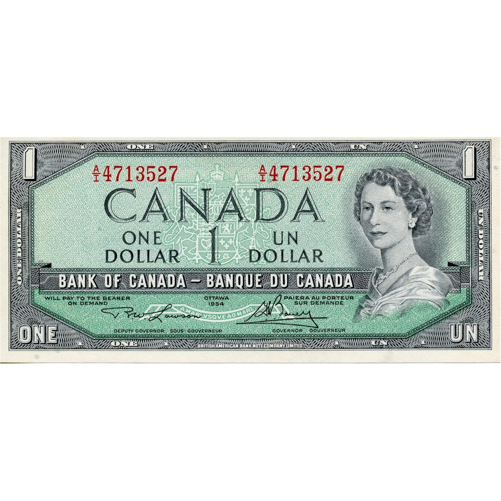 BC-37d 1954 Canada $1 Lawson-Bouey, A/I, CUNC