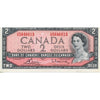 BC-38c 1954 Canada $2 Bouey-Rasminsky, C/G, Almost Uncirculated (AU50)