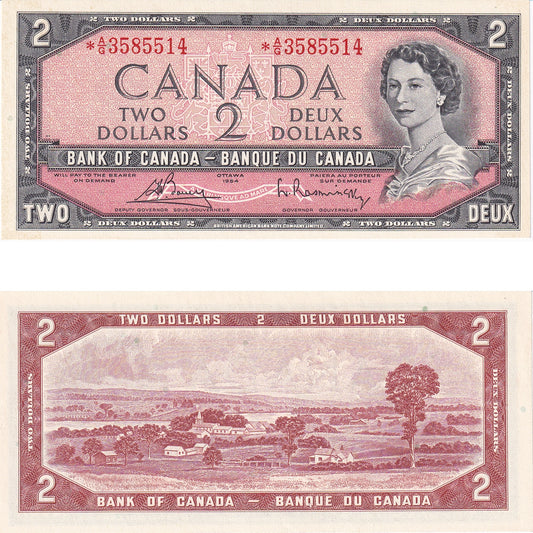 BC-38cA 1954 Canada $2 Bouey-Rasminsky, *A/G Above 3.2M, UNC