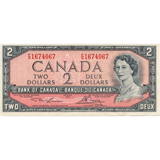 BC-38d 1954 Canada $2 Lawson-Bouey, P/G, EF