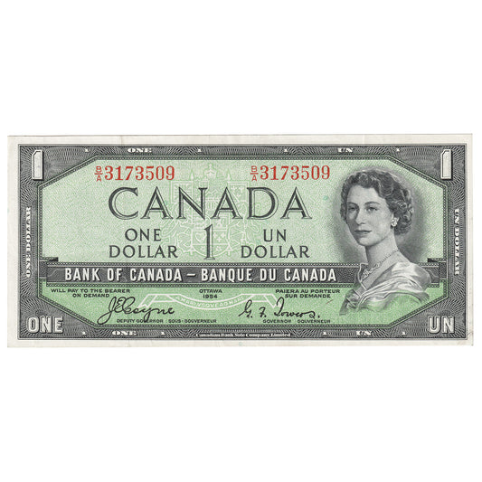 BC-29a 1954 Canada $1 Coyne-Towers, Devil's Face, B/A, EF