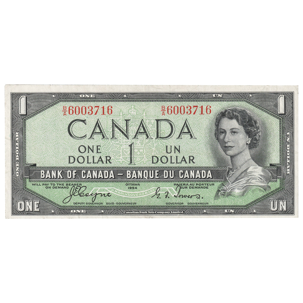 BC-29a 1954 Canada $1 Coyne-Towers, Devil's Face, B/A, VF-EF