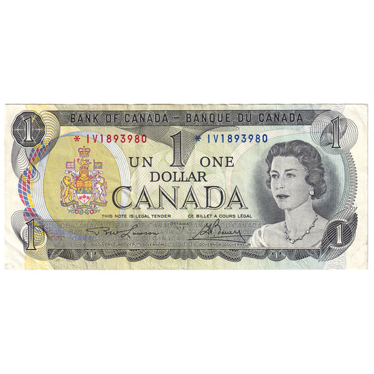 BC-46aA 1973 Canada $1 Lawson-Bouey, *IV, VF-EF
