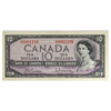 BC-40b 1954 Canada $10 Beattie-Rasminsky, A/V, Almost Uncirculated (AU50)