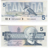 BC-56aA 1986 Canada $5 Crow-Bouey, ENX with Yellow BPN, EF-AU