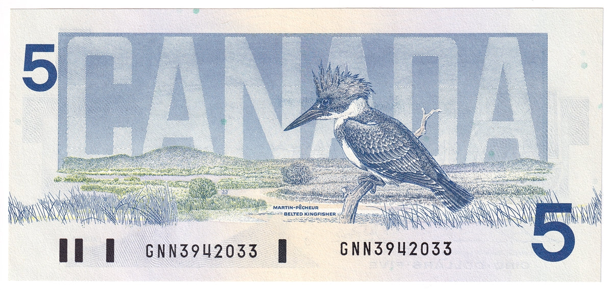 BC-56b 1986 Canada $5 Thiessen-Crow, GNN, CUNC