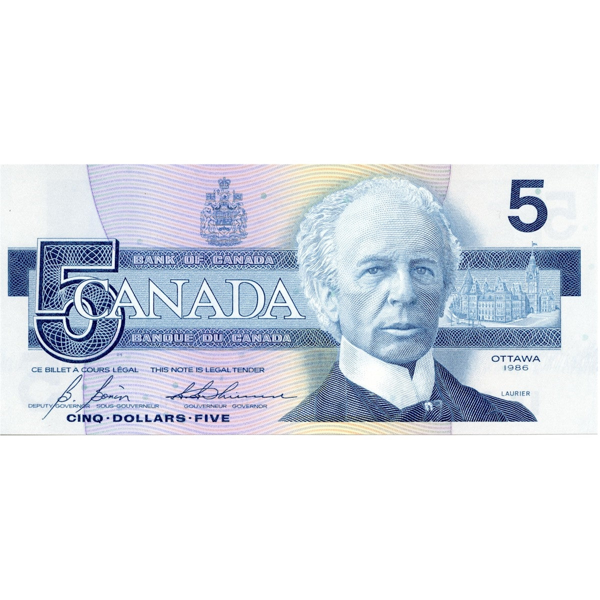 BC-56c 1986 Canada $5 Bonin-Thiessen, GOU, circ