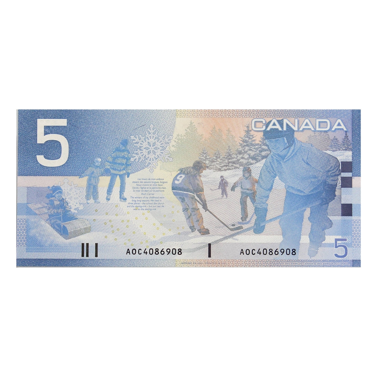 BC-62a 2001 Canada $5 Knight-Dodge, AOC, Uncirculated (MS60)