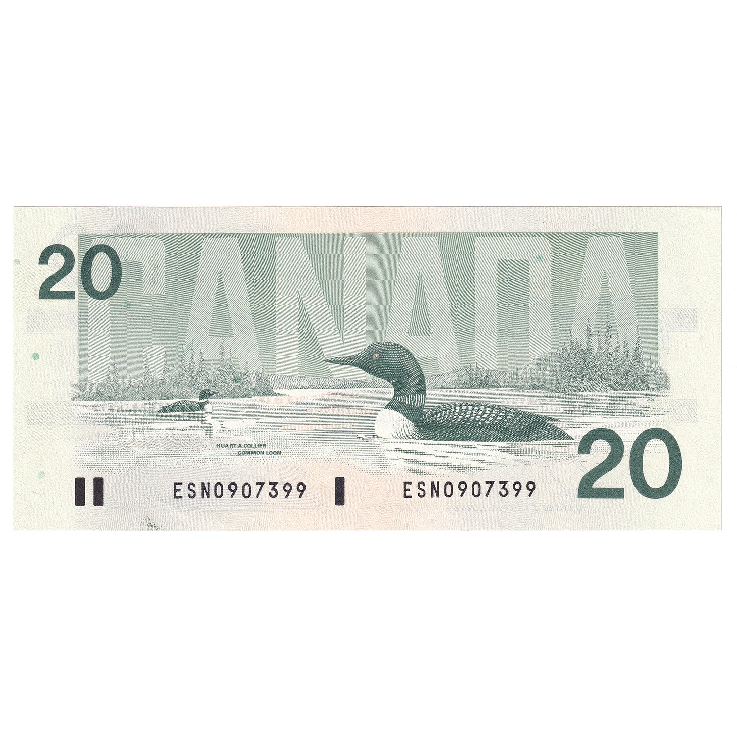 BC-58b 1991 Canada $20 Bonin-Thiessen, ESN, AU-UNC