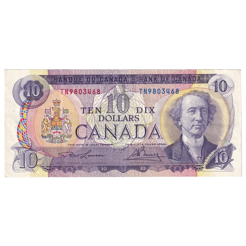 BC-49c 1971 Canada $10 Lawson-Bouey, TN, Extra Fine (EF40)