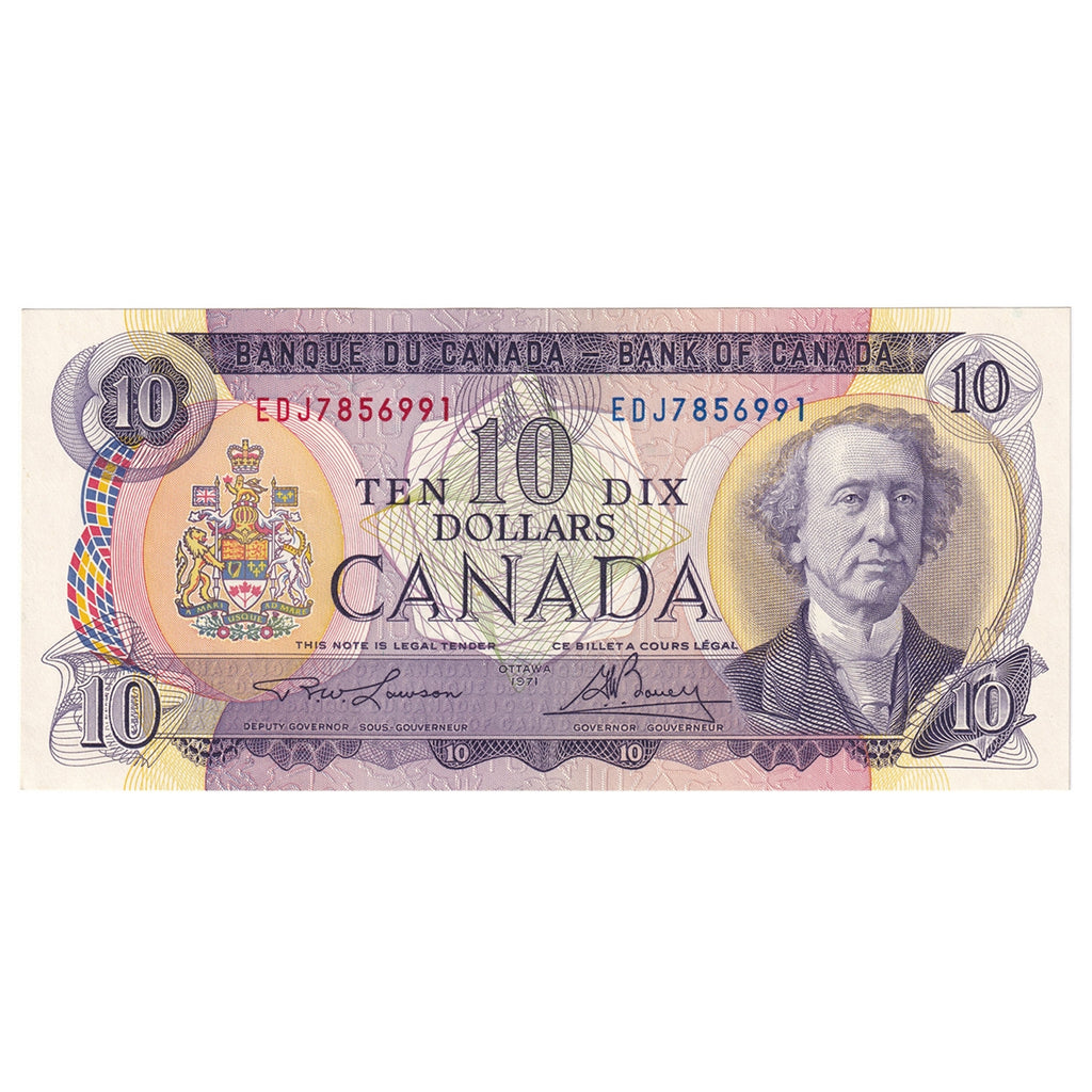 BC-49c-i 1971 Canada $10 Lawson-Bouey, EDJ, AU-UNC (AU55)