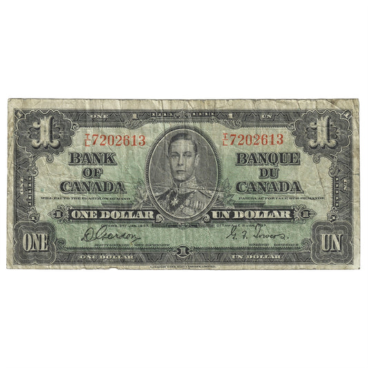 BC-21c 1937 Canada $1 Gordon-Towers, T/L, F