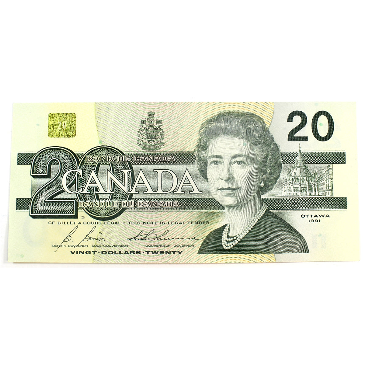 BC-58b-i 1991 Canada $20 Bonin-Thiessen, AVS, Choice Uncirculated (CUNC63)