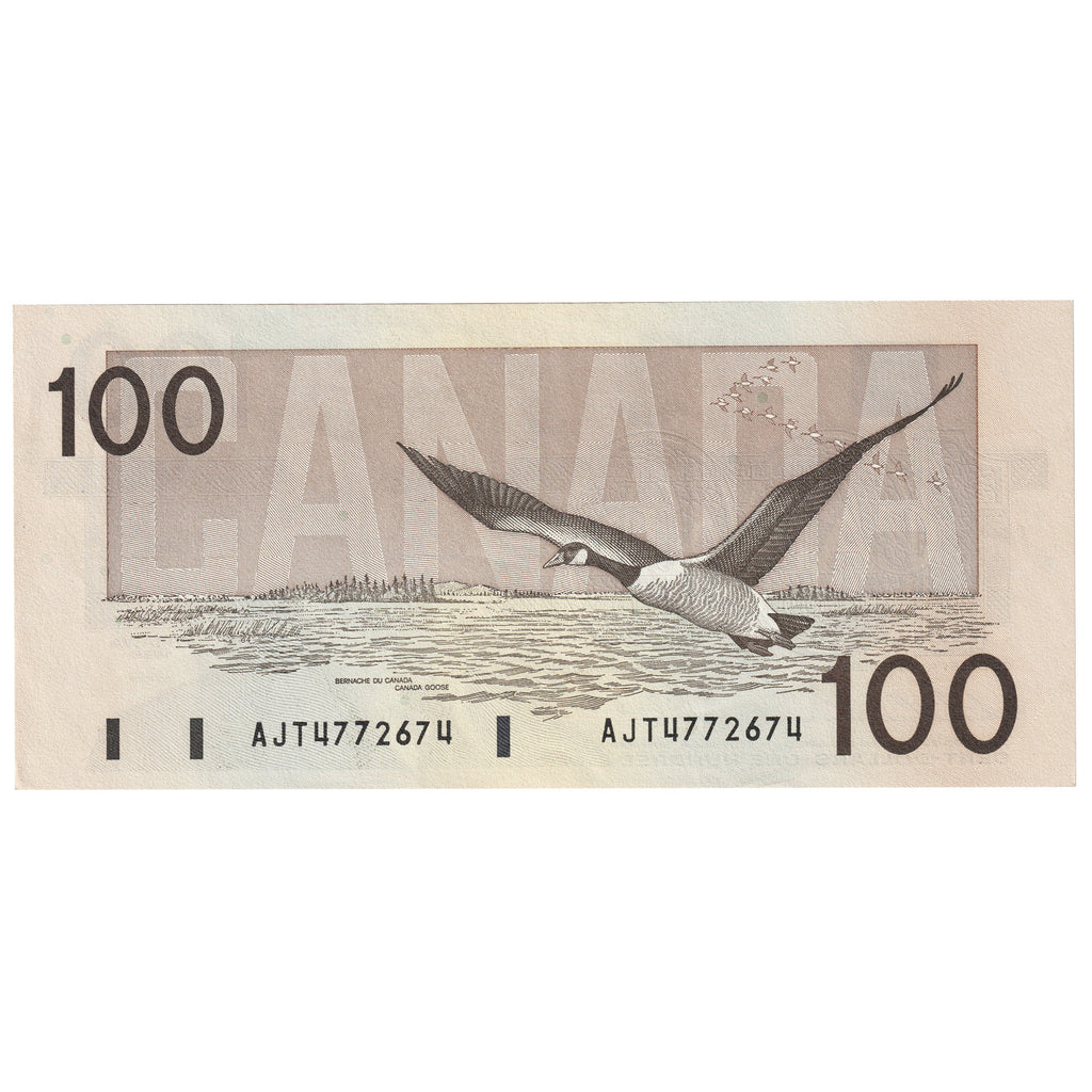 BC-60a 1988 Canada $100 Thiessen-Crow, AJT, Almost Uncirculated (AU50)