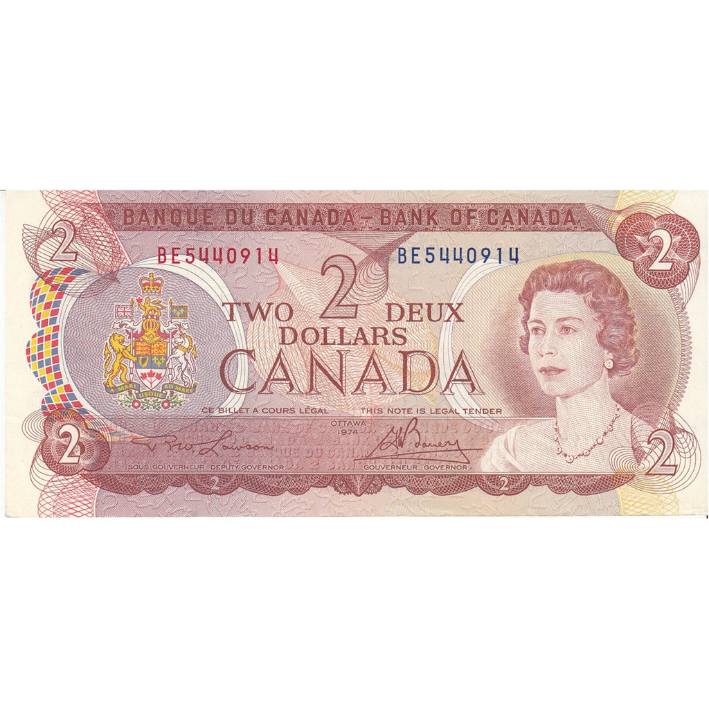 BC-47a 1974 Canada $2 Lawson-Bouey, BE, EF-AU (EF45)