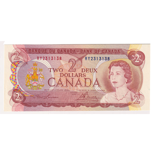 BC-47a 1974 Canada $2 Lawson-Bouey, RY, AU-UNC (AU55)