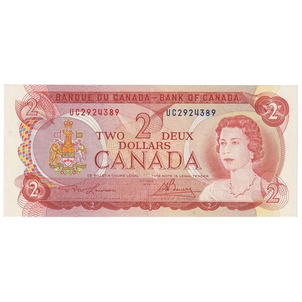 BC-47a 1974 Canada $2 Lawson-Bouey, UC, EF-AU (EF45)