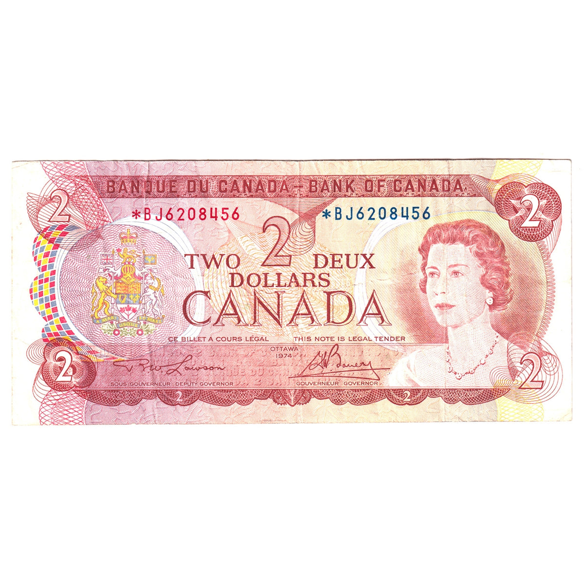 BC-47aA 1974 Canada $2 Lawson-Bouey, *BJ, F-VF (F15)