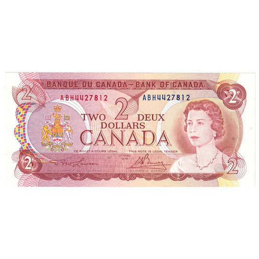 BC-47a-i 1974 Canada $2 Lawson-Bouey, ABH, Choice Uncirculated (MS63)