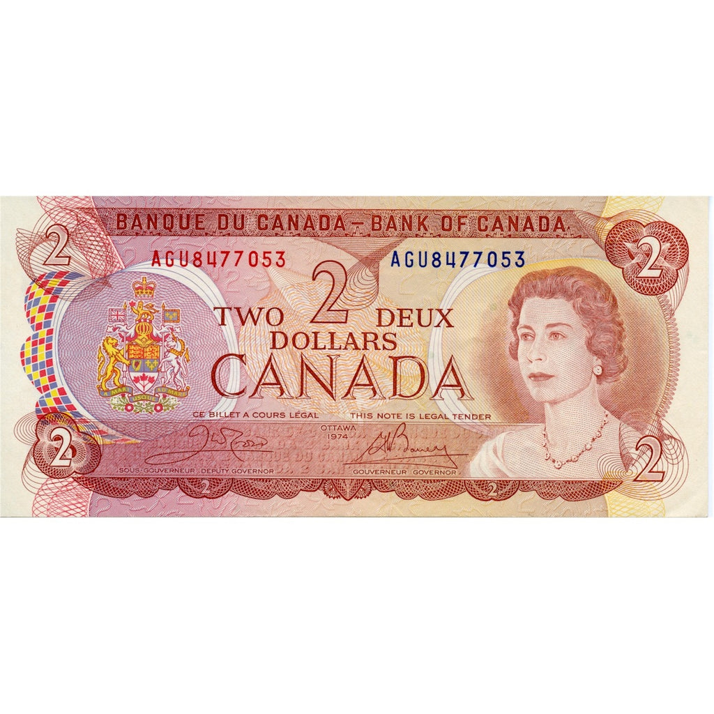 BC-47b 1974 Canada $2 Crow-Bouey, AGU, EF-AU (EF45)