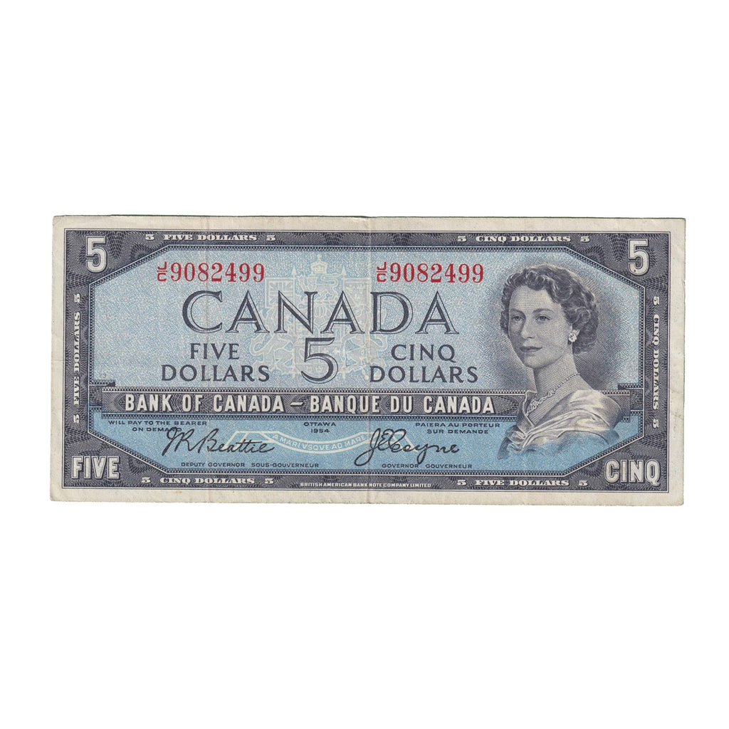 BC-39a 1954 Canada $5 Beattie-Coyne, J/C, VF-EF (VF30)