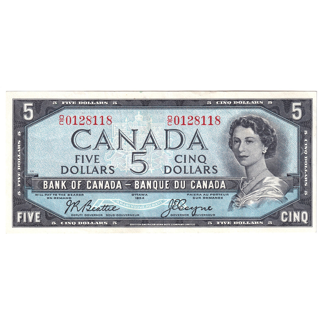 BC-39a 1954 Canada $5 Beattie-Coyne, O/C, Extra Fine (EF40)