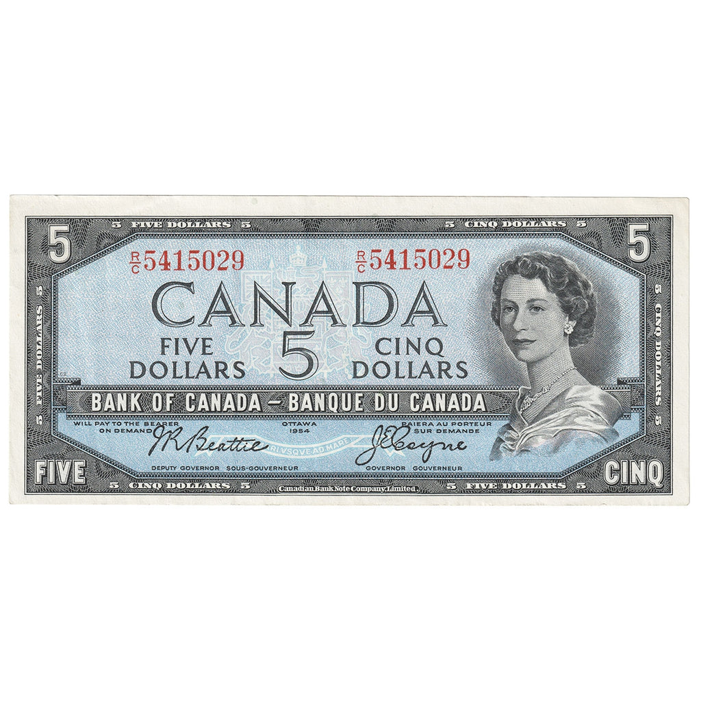BC-39a-i 1954 Canada $5 Beattie-Coyne, R/C, Extra Fine (EF40)