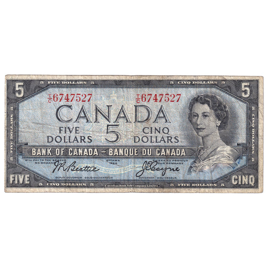 BC-39a-i 1954 Canada $5 Beattie-Coyne, T/C, Circ
