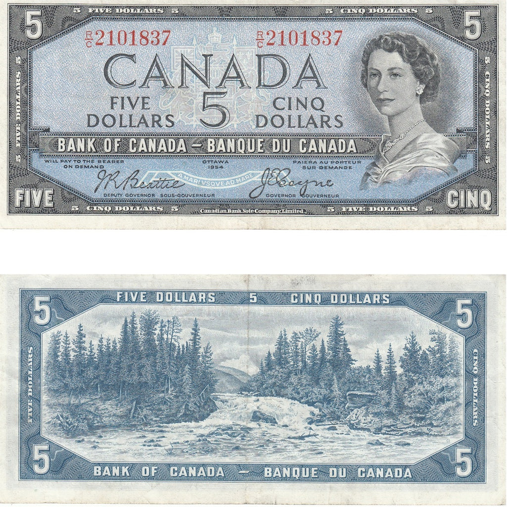 BC-39a-i 1954 Canada $5 Beattie-Coyne, R/C, Very Fine (VF20)